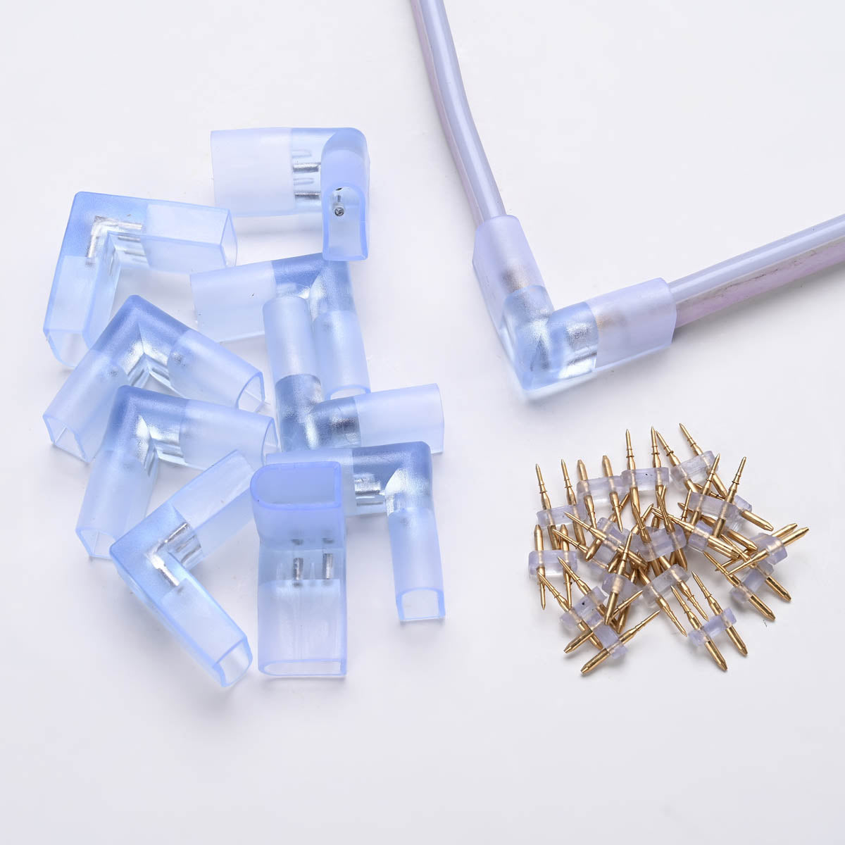Yescom LED Neon Splice Kit 2-Wire Connectors & Pins 10-Set 14x7mm