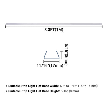 Yescom 3ft 9/16in. Plastic U-Channels Set(5) - For 2700K Neon Rope Lights