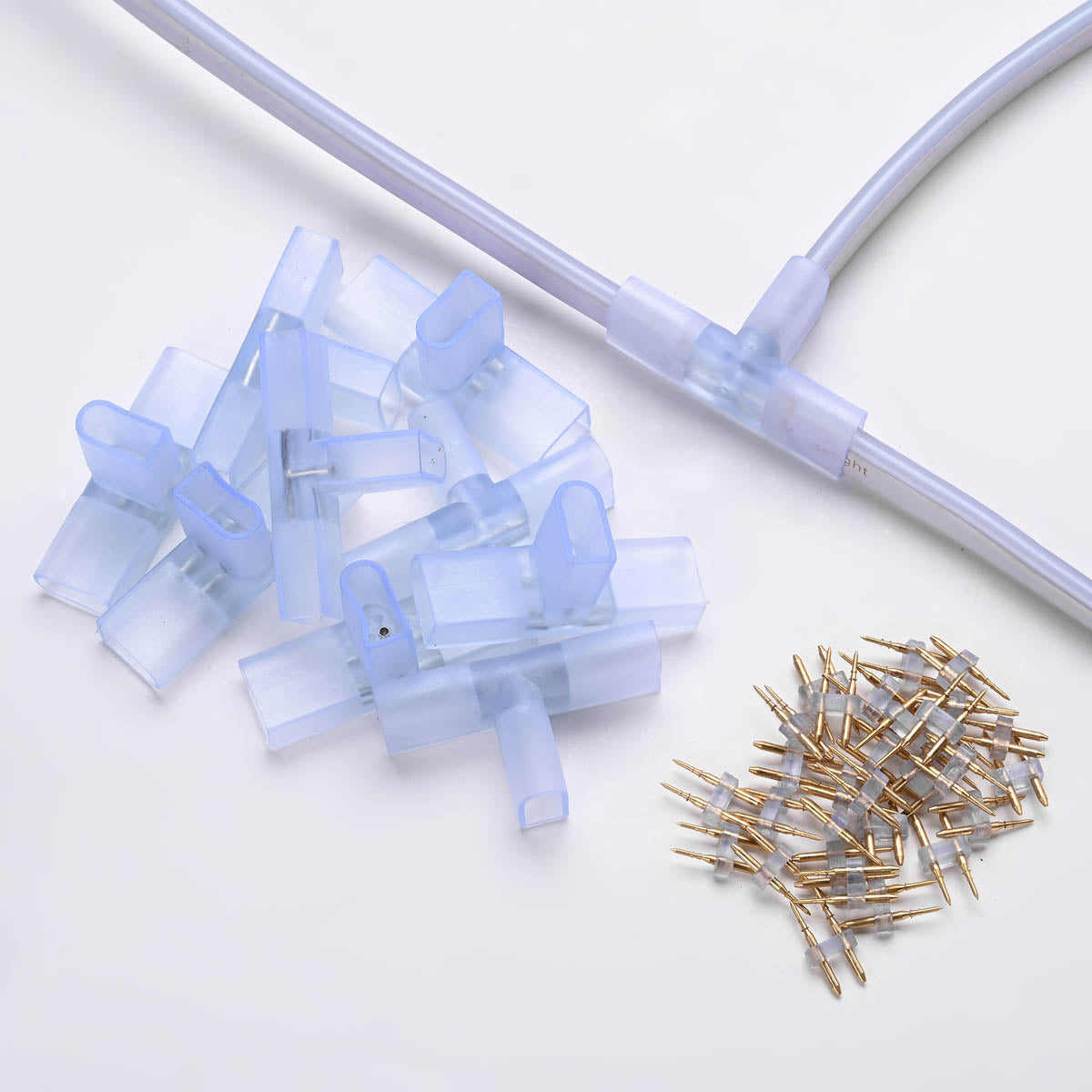 Yescom LED Neon Splice Kit 2-Wire Connectors & Pins 10-Set 14x7mm