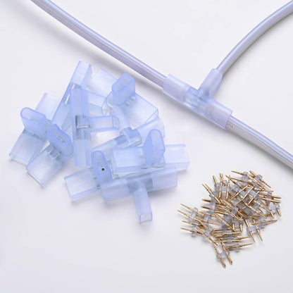 Yescom LED Neon Splice Kit 2-Wire Connectors & Pins 10-Set 14x7mm
