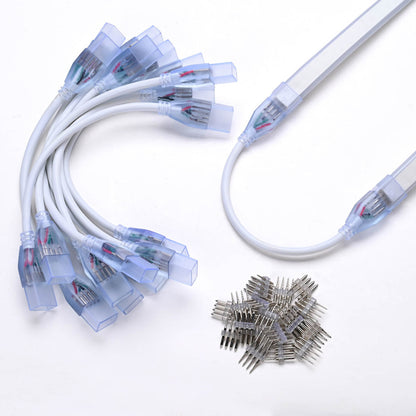 Yescom LED Neon Splice Kit 4-Wire Connectors & Pins 10-Set 18x8mm