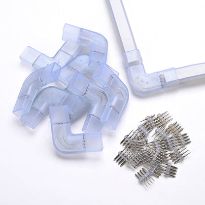 Yescom LED Neon Splice Kit 4-Wire Connectors & Pins 10-Set 18x8mm