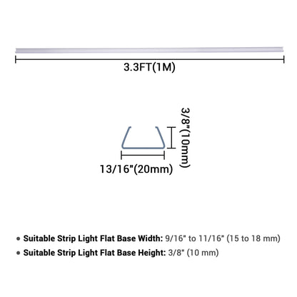 Yescom 3ft 11/16in. Plastic U-Channels Set(5) - for RGBW Neon Rope Lights