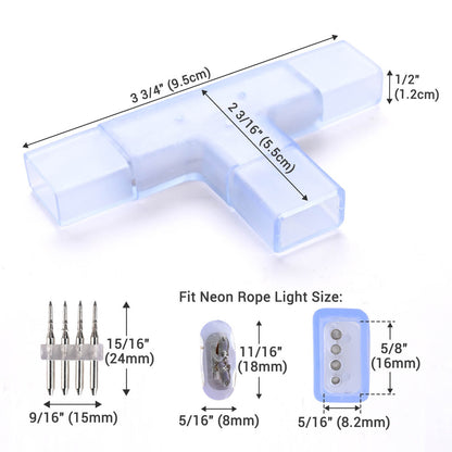 Yescom LED Neon Splice Kit 4-Wire Connectors & Pins 10-Set 18x8mm