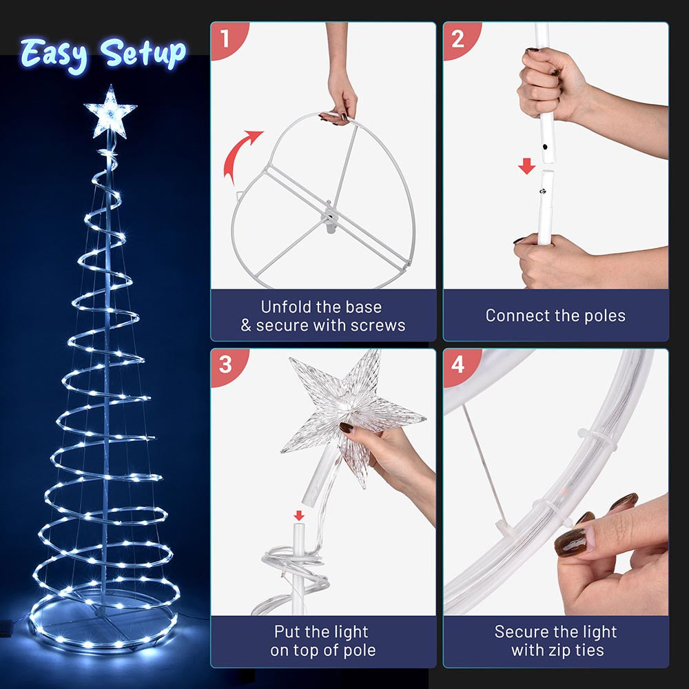 Yescom 6' Lighted Spiral Christmas Tree Xmas Decor Battery Operated