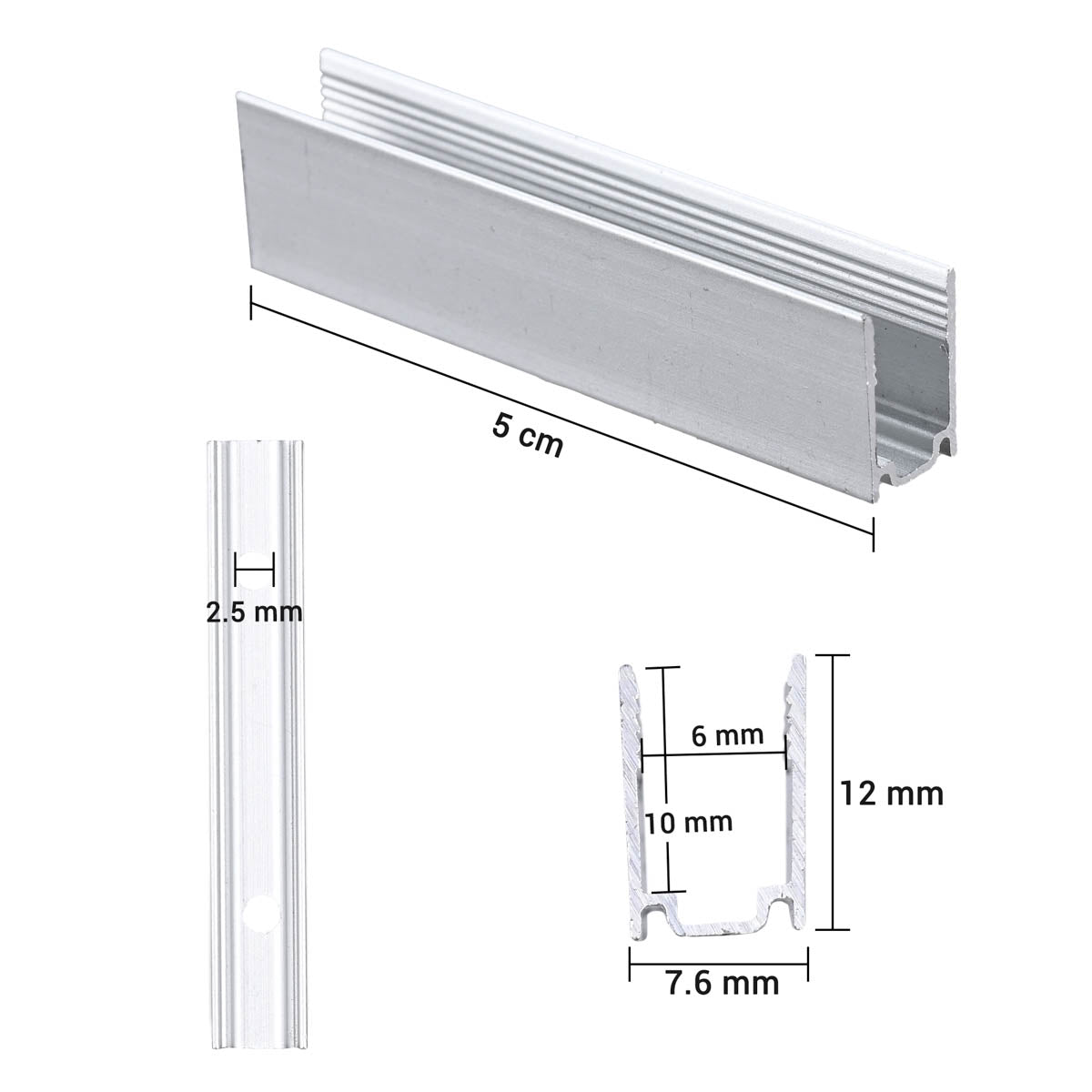 Yescom Aluminium LED Channel Track 6x10mm for 2700K Neon Rope Light