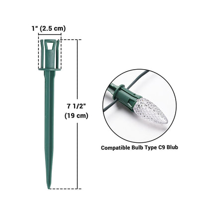 Yescom C7 C9 Christmas Light Clips, Hangers, Stakes, End Caps