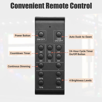 Yescom Dusk-to-Dawn Dimmer & Timer Remote Control