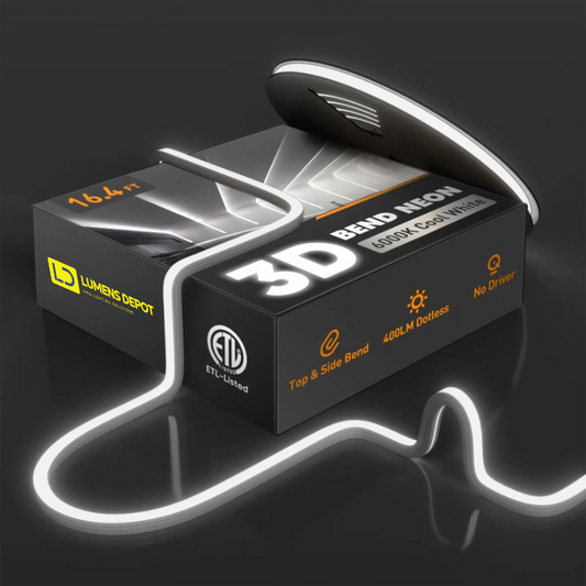 120V 3D Bend Flexible Neon Flex LED Strip, Top & Side Bend, 6000K Cool White