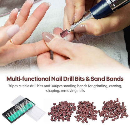Yescom Manicure Pedicure Nail File Drill Bits Sanding Bands