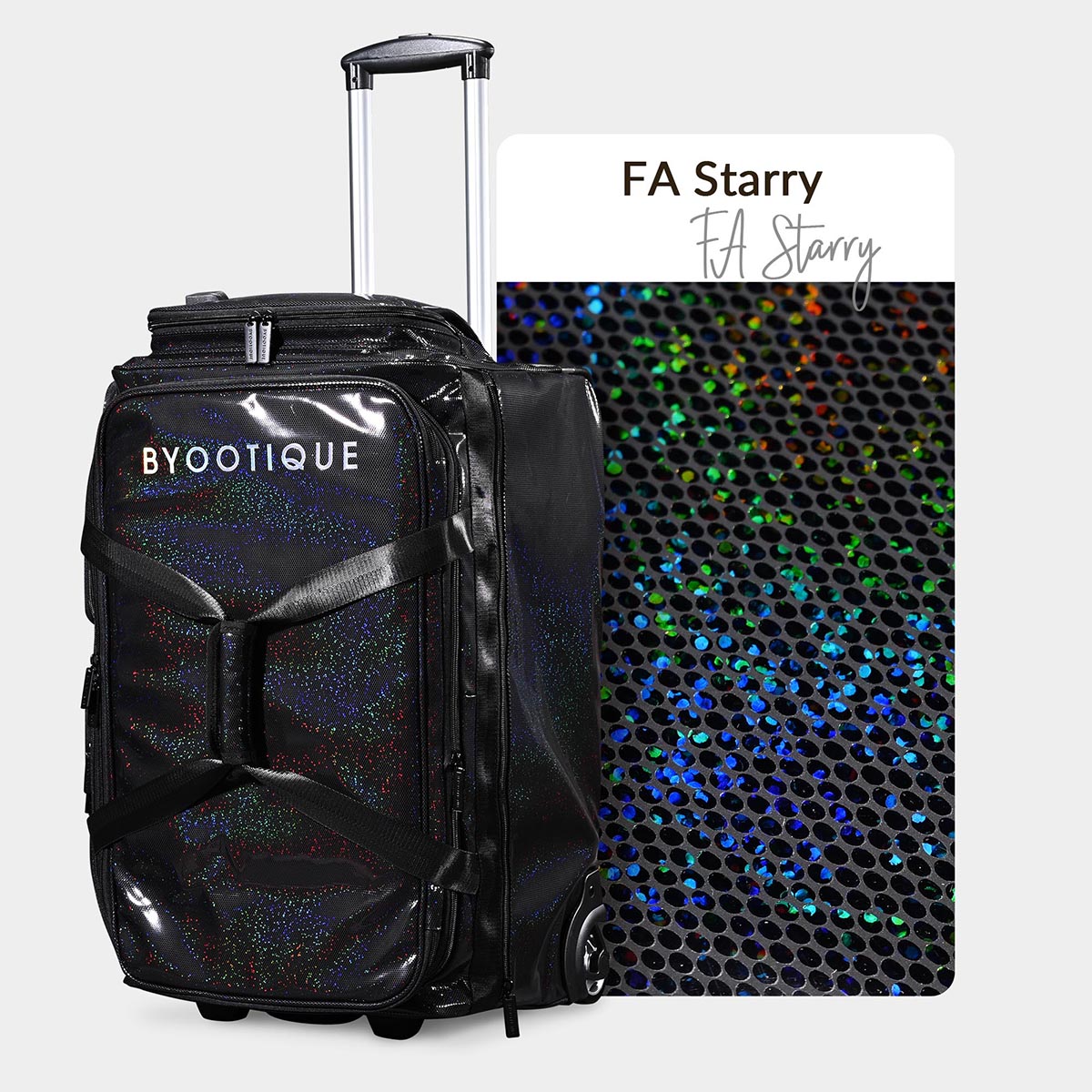 Byootique Dance Competition Rolling Bag with Rack Sports Duffle Bag