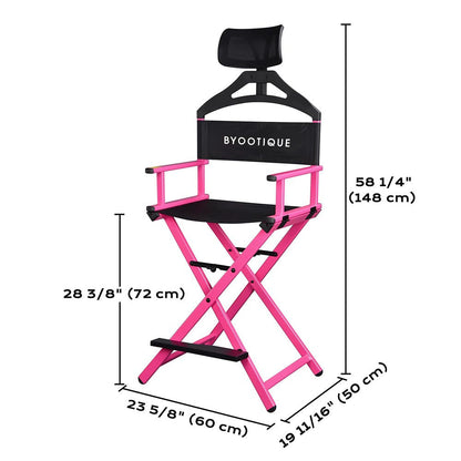 Byootique Makeup Directors Chair 28in.Tall Highback with Headrest Options