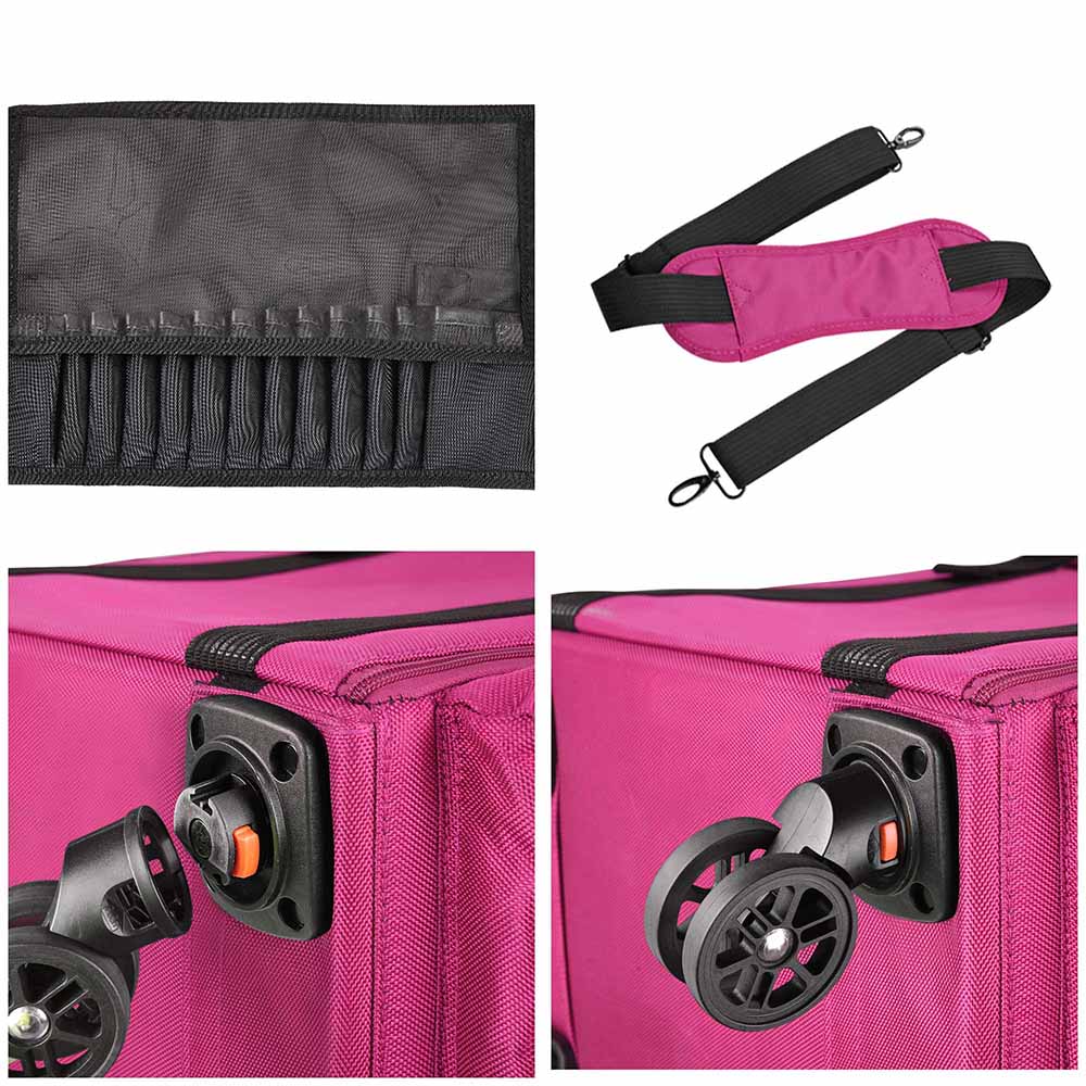Byootique Rolling Makeup Suitcase with Drawers Nylon