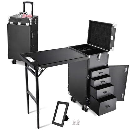 Byootique Nail Table Makeup Station Speaker Drawers Mirror