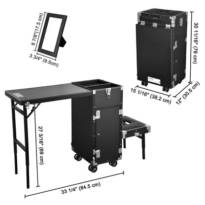 Byootique Pedicure Cart with Footrest Portable Trolley with Drawers