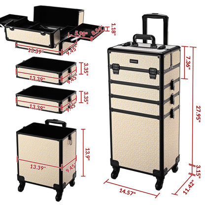 Byootique Rolling Makeup Case Art Deco Artist Travel Case