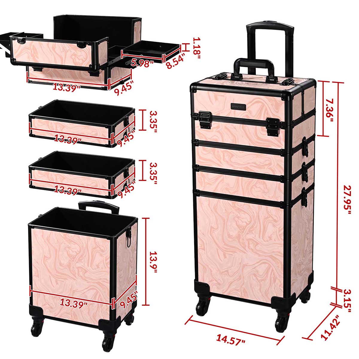 Byootique Rolling Makeup Case CoyoteButtes Artist Travel Case