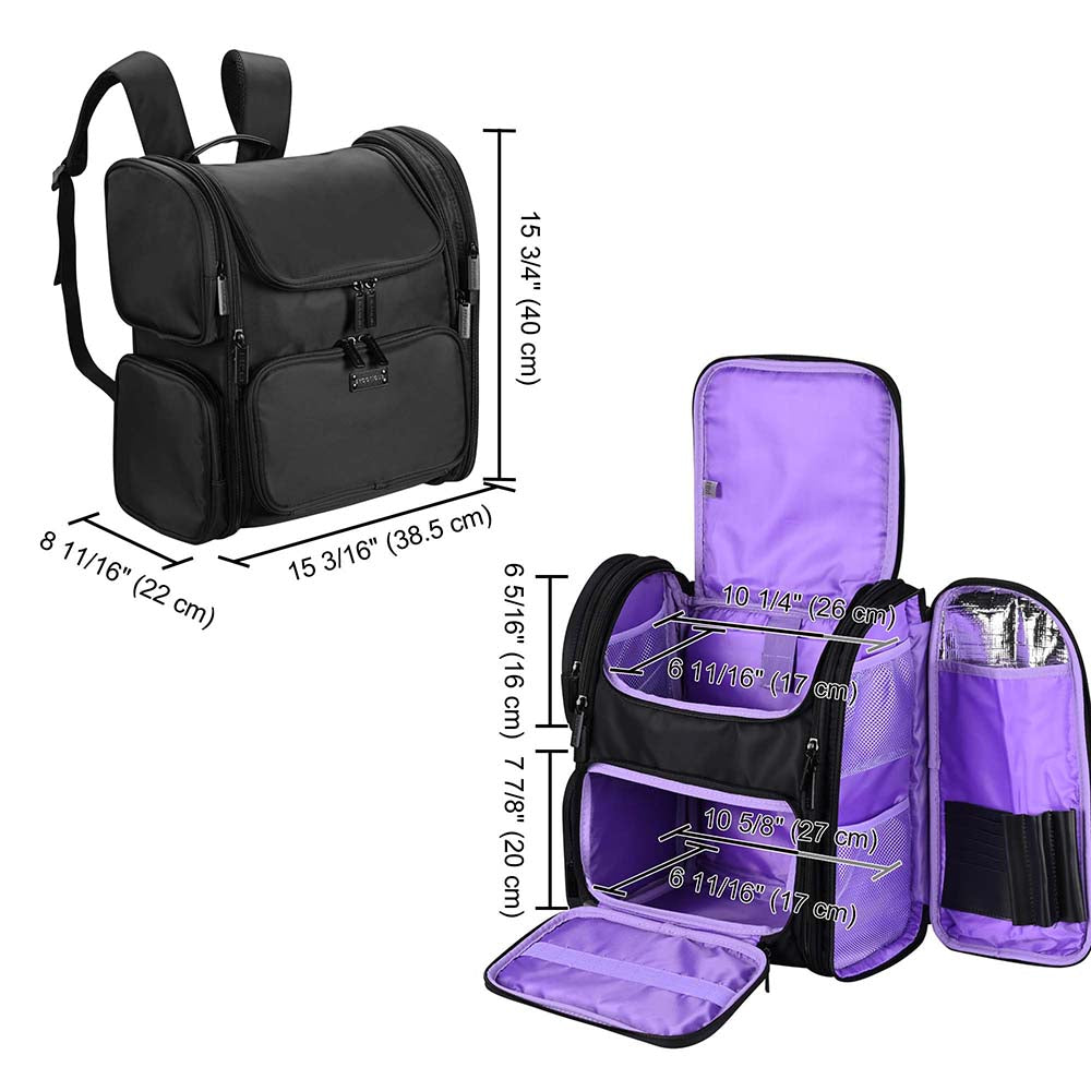Byootique Pro Artist Makeup Barber Bag Backpack Travel