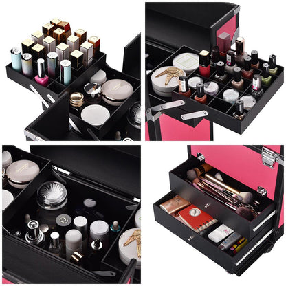 Byootique Artist Rolling Makeup Case with Drawers Lockable