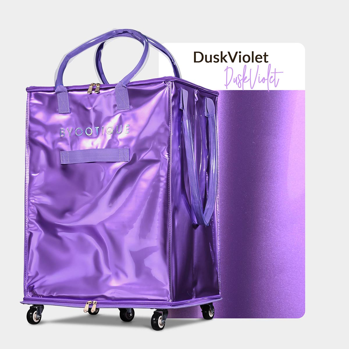 Byootique Shopper Bag with (5)Wheels & (3)Handles Rolling Grocery Tote