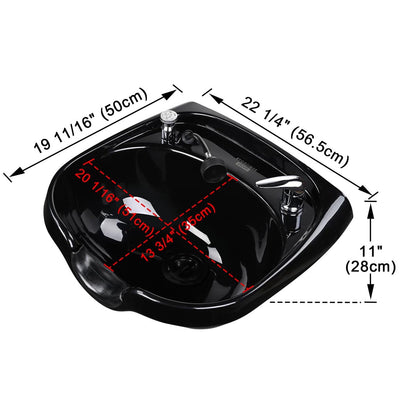 Yescom Vacuum Breaker Shampoo Bowl w/ Gel Neck Rest