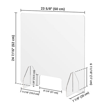 Yescom Sneeze Guards with Window Acrylic Desk Partitions 24x24" 4-Pack