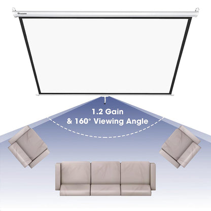 InstaHibit 4:3 Retractable Manual Projection Screen 72" Ceiling Wall