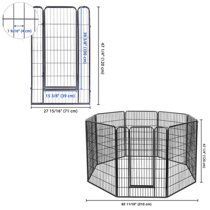 Yescom Heavy Duty Dog Playpen 48" Tall 48-Panel Puppy Pen Metal