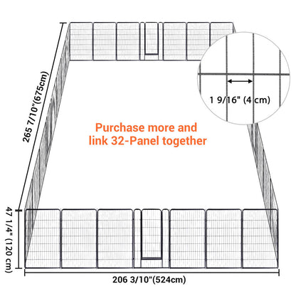 Yescom Heavy Duty Dog Playpen 48" Tall 8-Panel Puppy Pen Metal