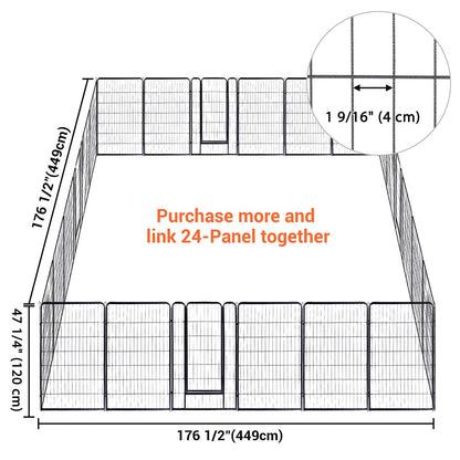 Yescom Heavy Duty Dog Playpen 48" Tall 12-Panel Puppy Pen Metal