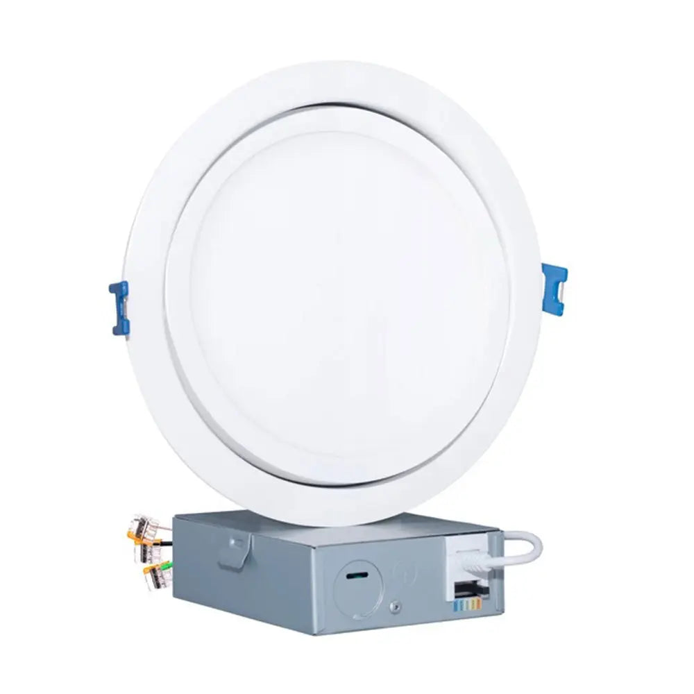 6 Inch LED Recessed Downlight - Swivel, Adjustable Lens, Junction Box, 12W, Selectable CCT, 800 Lumens, 120 VAC