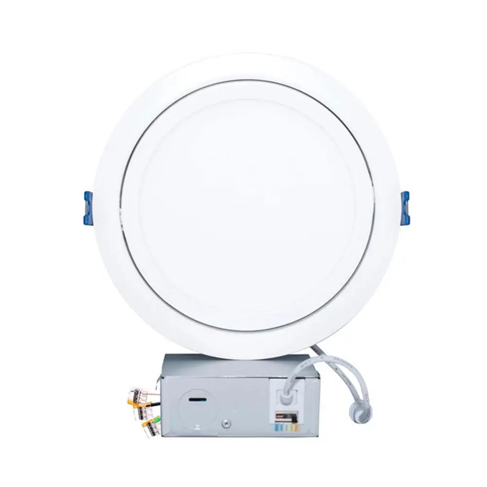 6 Inch LED Recessed Downlight - Swivel, Adjustable Lens, Junction Box, 12W, Selectable CCT, 800 Lumens, 120 VAC