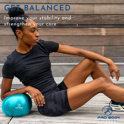 9 Inch Small Exercise Ball for Stability, Barre, Pilates, Yoga, and Balance (Electric Blues)