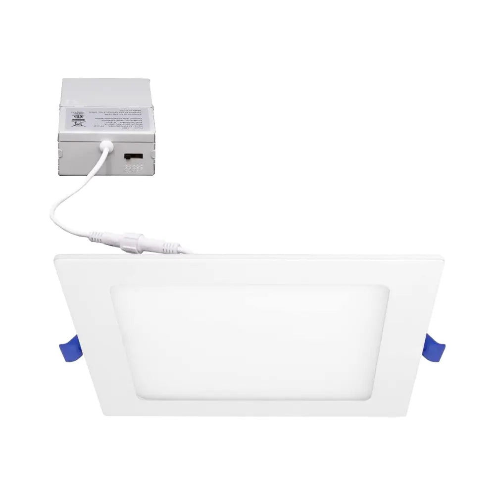 6-Inch Square Ultra-Slim LED Downlight, 5CCT, 15W, 1100LM, Dimmable, Baffle Trim, ETL/Energy Star/T24