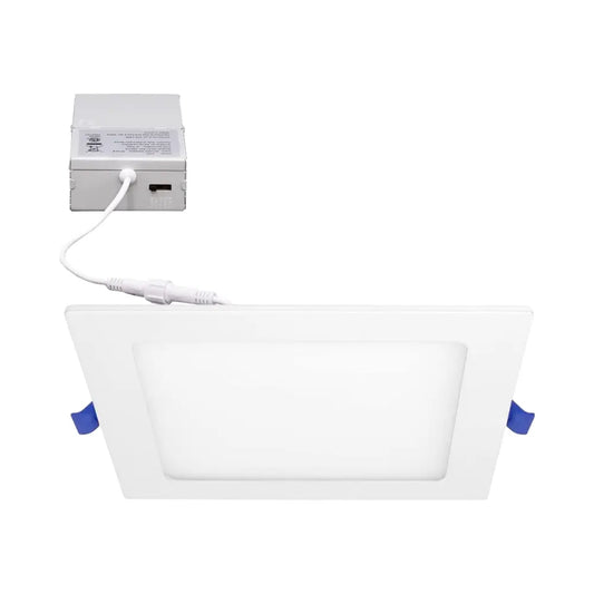 6-Inch Square Ultra-Slim LED Downlight, 5CCT, 15W, 1100LM, Dimmable, Baffle Trim, ETL/Energy Star/T24