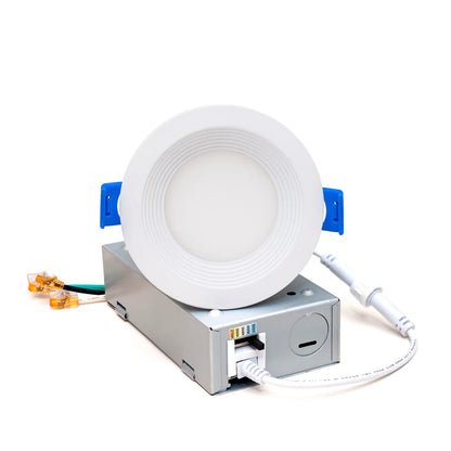 3 Inch Flat Recessed Downlight with Junction Box, 8W, Selectable CCT, 500 Lumens, 120 VAC