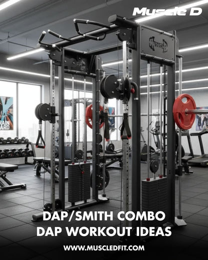 Megatron Dual Adjustable Pulley / Smith Combo - Muscle D Fitness - Selectorized Weight Adjustment - Functional Pull-Up Bar - Dual Station