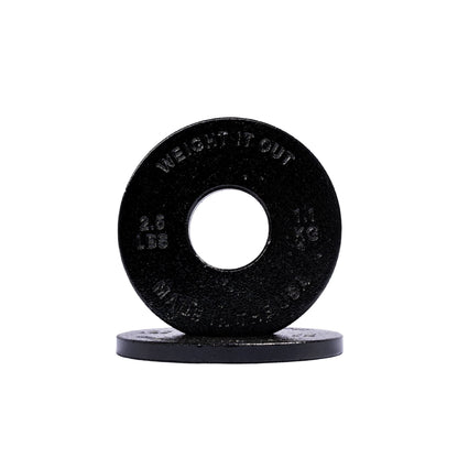 Cast Iron Machined Weight Plate Pairs - front view 2.5 lbs (black finish)