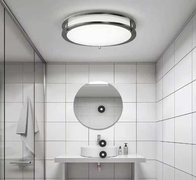 LED Flush Mount Light - Dual-Ring, 14 Inch, 21W, Selectable CCT, 1,600 Lumens, 120 VAC