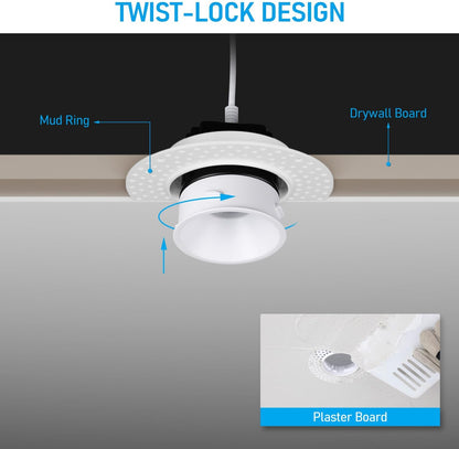 LED Recessed Downlight, 2 Inch, 13W, Selectable CCT, 800 Lumens, 120 VAC