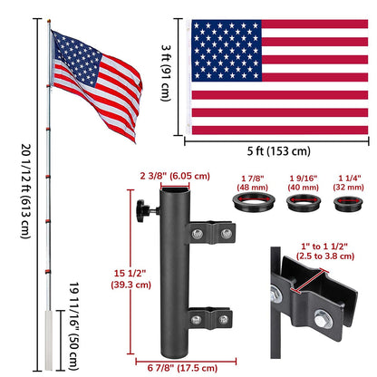 Yescom 20ft Banner Poles for Event, Grand Opening, Promo(Mount Included)