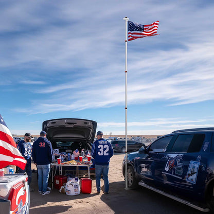 Yescom EZ GO Telescopic Flagpole with Light & Tire Mount