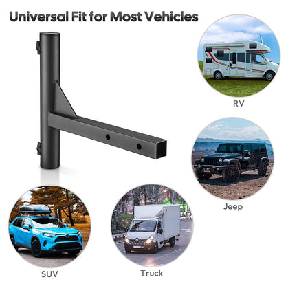 Yescom Hitch Mount Flag Pole Holder for 1 9/16" Receiver(1"-2" Poles)
