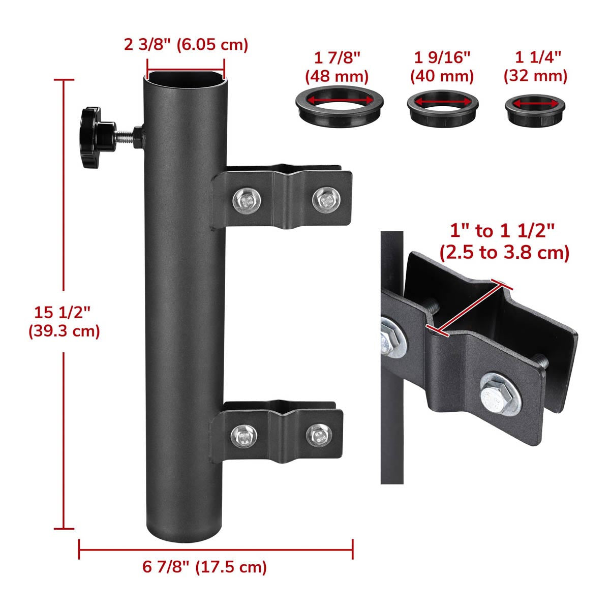Yescom RV Ladder Mounted Flagpole Holder for 1" to 2 3/8" Pole
