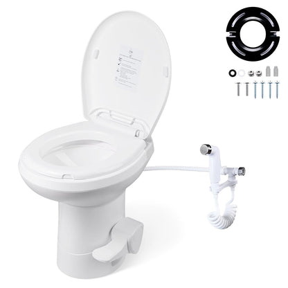 Yescom 20" RV Toilet Gravity Flush High Profile HDPE Travel