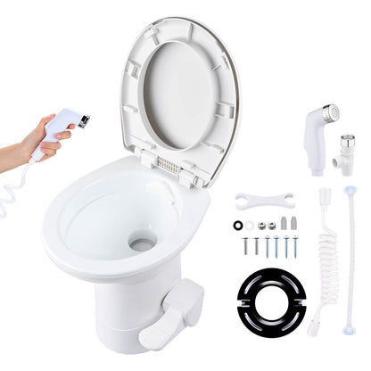 Yescom 20" RV Toilet with Elongated Bowl No Splash-Back