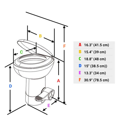 Yescom 15" Seat Height RV Toilet with Handheld Bidet Sprayer