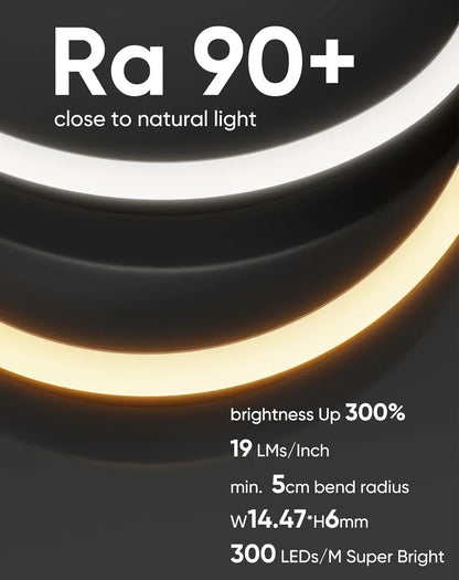 24V Anti-Glare Bright Cozy Under Cabinet LED Strip Free Cut 6000K Cool White - White Shell