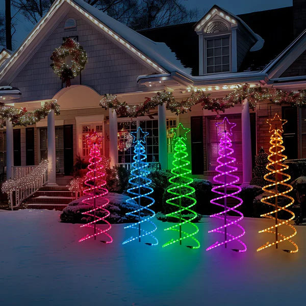 24V Dual Spiral RGB Christmas Tree Light – Sturdy Chasing Lights for Festive Decoration