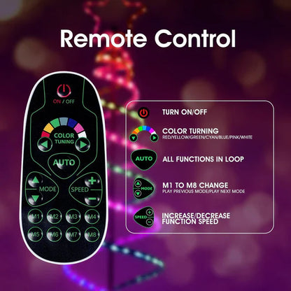 24V Dual Spiral RGB Christmas Tree Light – Sturdy Chasing Lights for Festive Decoration